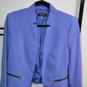 Nine West, Size 10, Jacket; cornflower blue (towards light purple)